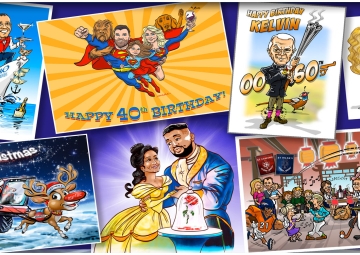 Cartoon celebration cards